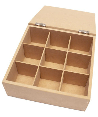 Puntitos Carpintería Tea Box With 12 Divisions 30x23x9.5 MDF 0