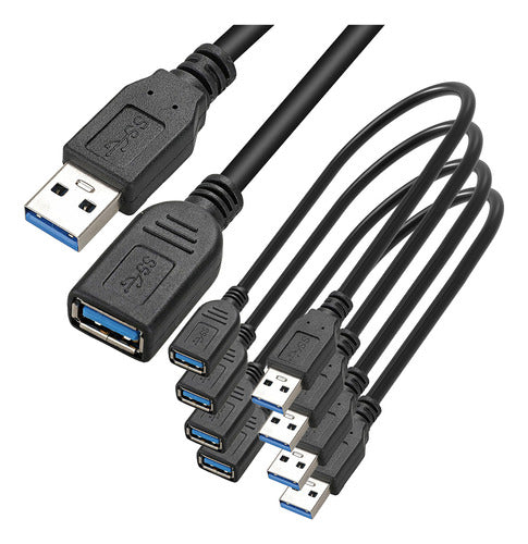 Saitech It Paquete De 4 Cables De Extensin Usb 3.0 De Longit 0