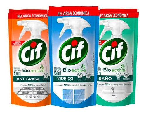 Cif Cleaning Kit Refills - Grease, Glass, and Bathroom 0
