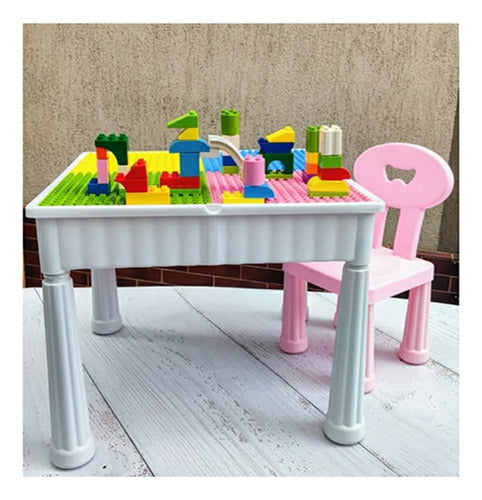 Mesita Juego Mesa Con Sillita De Plástico Mesita Cuadrada Abc 1