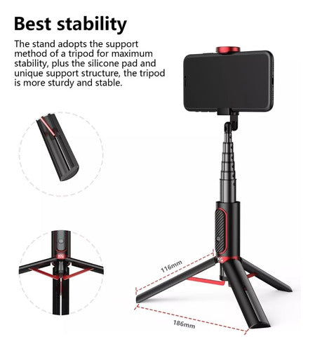 KraftGeek Selfie Stick Cellular Tripod Bluetooth Tiktok 2