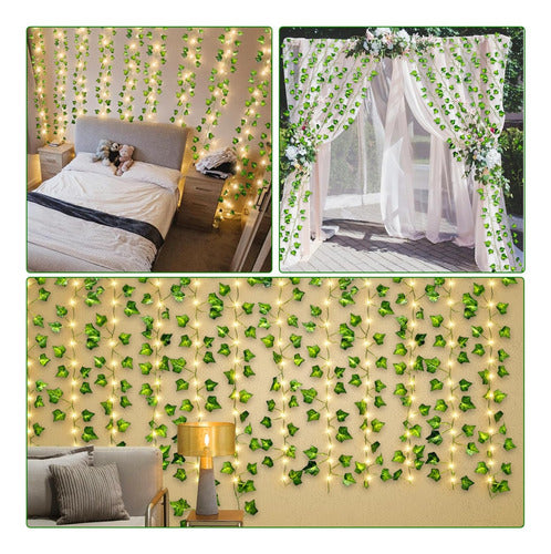 Turnmeon 12-Pack Fake Ivy Vines with 240 LED Lights 4