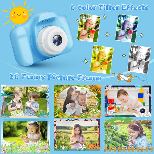 GPOSY Digital Camera for Kids, HD 1080P Video Recording, 32GB Blue 3