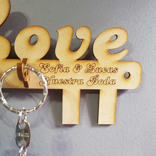 50 Porta Llaves Personalizado Casamiento Souvenir Fibrofacil 2