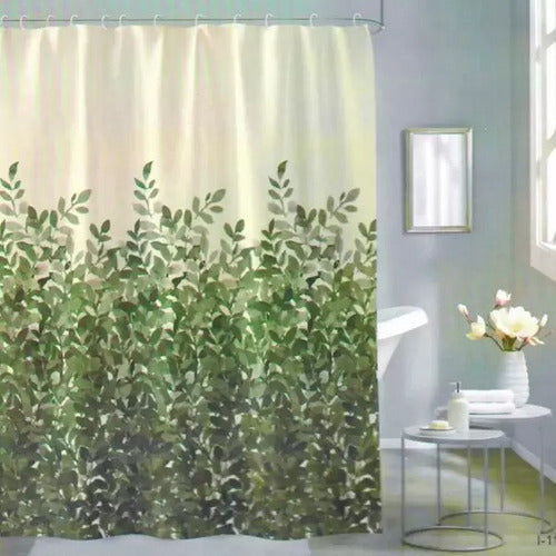 Floral Printed Shower Curtain Plumitaa Ch 8