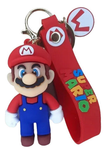 Set of 3 Super Mario Bros Luigi Peach Princess 3D Rubber Keychains Combo 3