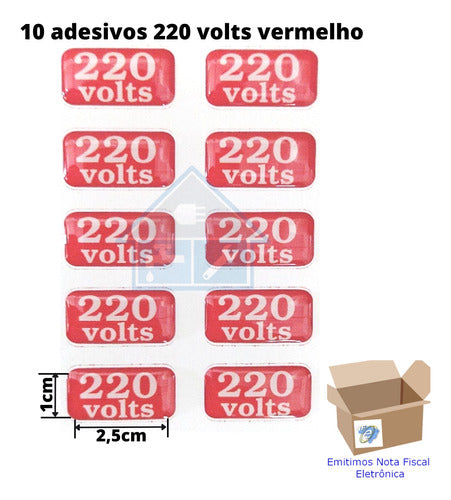 Etiquetas De Voltagem Tomada 220v Vermelho Resinado 10pcs 1