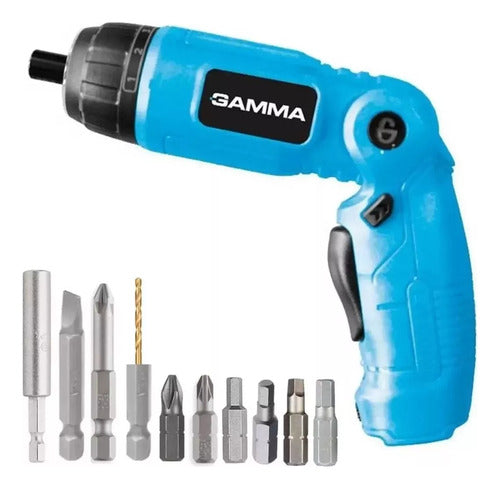 Gamma 3.6V Cordless Screwdriver with LED Light +10 Bits USB Charge 0