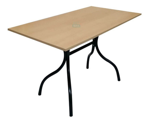 Metymas Kitchen Dining Table 120x70 Cm - Melamine Wood Top + Steel Base 0