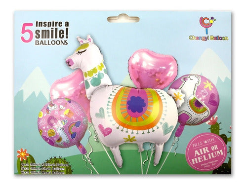 Tu Mundo Metallic Llama Balloons Set of 5 Units 0