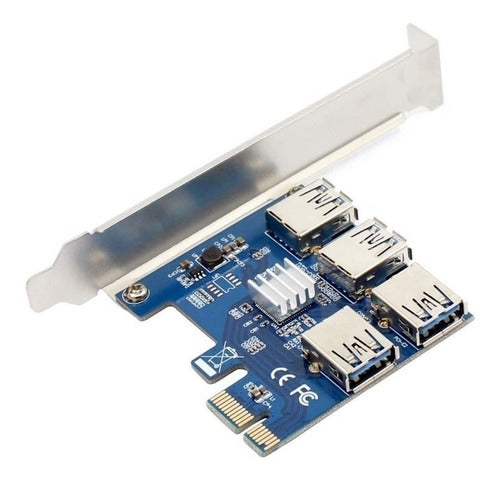 Amitosai PCIe USB Mining Riser Board with 4 USB Ports Maximizes Profit A4 0