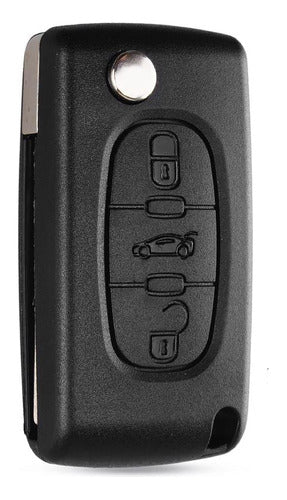 Car Key Case + 3 Button Key Auto VA2 C With Battery Holder CE0536 0