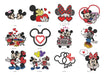 38 Embroidery Matrices for Minnie and Mickey Embroidery Machine 2