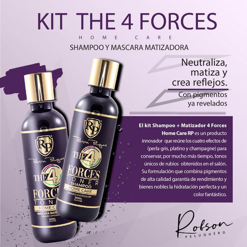 Robson Peluquero Kit Matizador 4 Forces Efecto Frío Luminoso 1