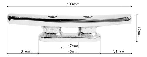 Amarra Cabo Cunho 4 Polegadas 10cm Cromado Lancha Barco 1