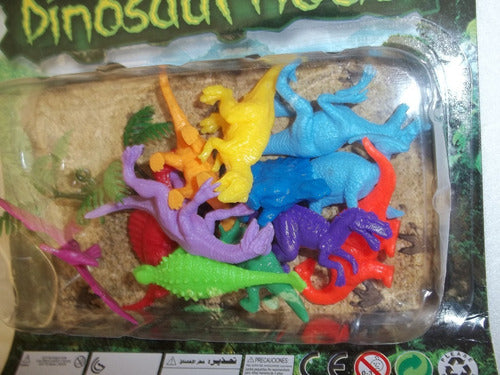 Set Kit Juego Dinosaurios De Goma Colores Vivos 12 Piezas 3