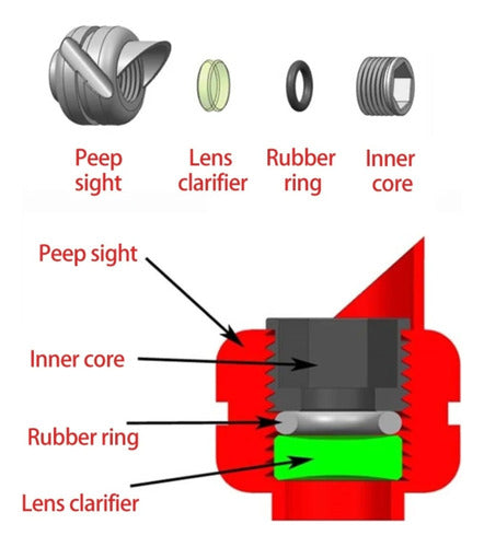 Peep Clarificador 6x 5 Reducciones Arco Compuesto Scope 5