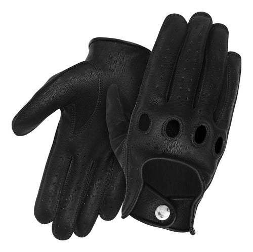 J.a.g. Jag - Guantes De Cuero Para Conducir Con Dedo Complet 0