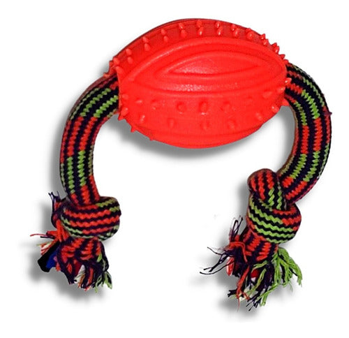 Anzgi Interactive Dog Toy Rugby Ball with Rope 0