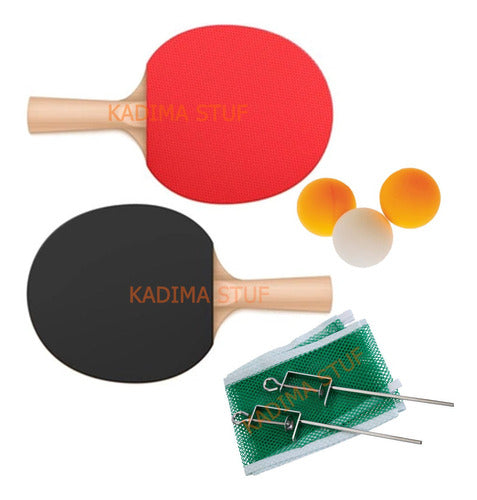 Set Ping Pong 2 Paletas 3 Pelotitas Y Red Bisonte T1132s 0