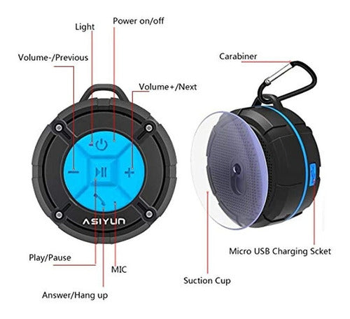 Asiyun Portable Shower Speaker Updated Version 2