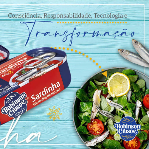 Kit 3 Sardinha Em Molho De Tomate Robinson Crusoe Lata 125g 3