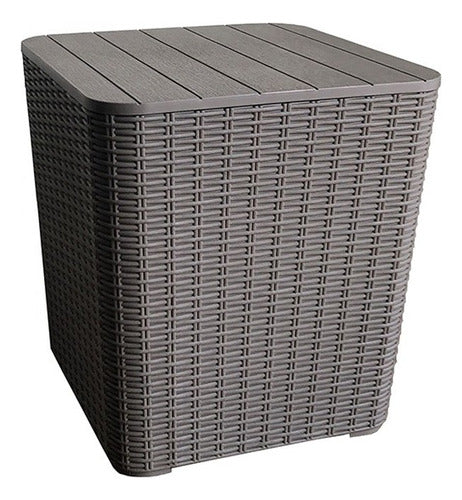 Mesa Auxiliar Capri Rattan Gris Garden Life Adeleste 0