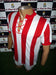 Classic Red and White Retro Style Piqué Shirt with Drawstring 4
