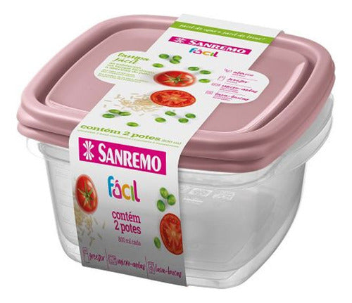 Sanremo Square Plastic Containers 200ml G P 0