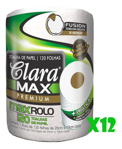 Papel Toalla Cocina Clara Maxi Rollo X 120  Pack X12 Tcs 1