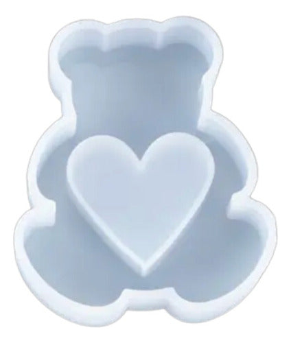 Doctor Glitter Silicone Mold Shaker Soap Candles - Teddy Bear Heart Bear 0