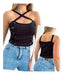 Crossed Short Top with Front Lace Detail at Neckline 8