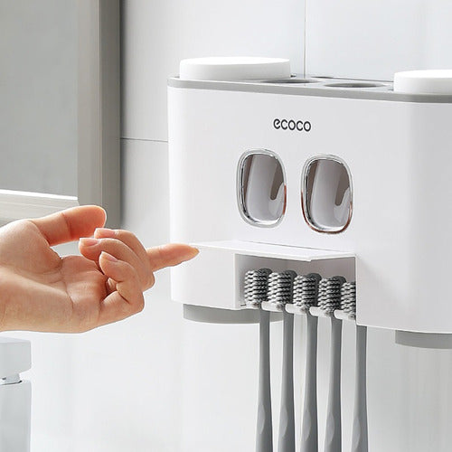 Ecoco Automatic Toothpaste Dispenser with Toothbrush Holder 1