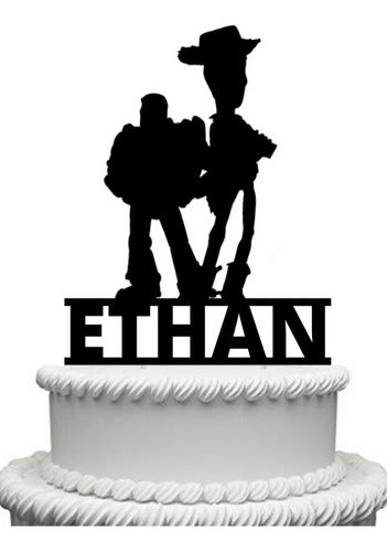 Cake Topper Adorno Torta - Toy Story Nombre Personalizado 0