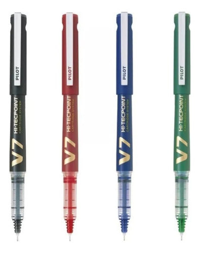 Pilot Hi Tecpoint V5 V7 Roller Pen with 4 Cartridges 7