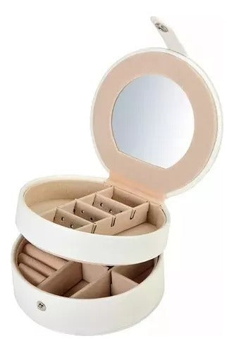 Jewelry Organizer Box - Double Layer Dust-Proof Storage Case with Mirror 2