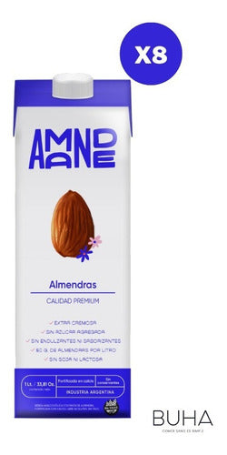 Leche De Almendras Amande Sabor Original X 1lt X8 Unidades 0