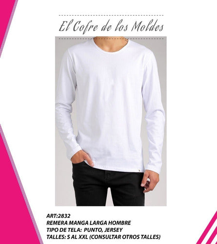 MoldeArte Molde Digital Remera Manga Larga Hombre Pack Talles S A Xxl 1