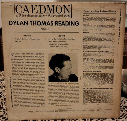 1964 Lp Vinilo Usa Dylan Thomas Lee 1 Cuento Y 5 Poemas Raro 2