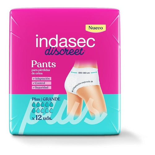 Indasec Discreet Pants Plus Tl (Large) X12 Units 0