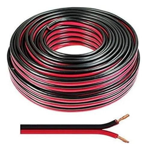 Cable Bicolor De 2 X 1mm Gemelo 100mt Polarizado Rojo, Negro 0