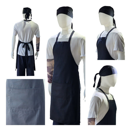 Linco Super Pack of 4 Gabardine Kitchen Aprons 8oz with Pocket Offer 3