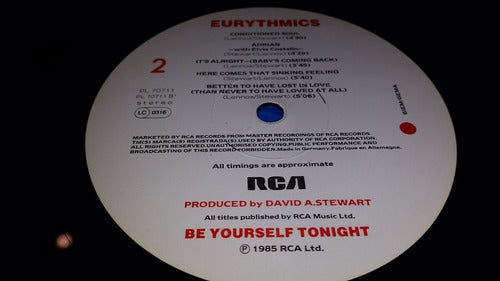 Eurythmics Be Yourself Tonight Lp Vinilo Excelente Estado 85 2