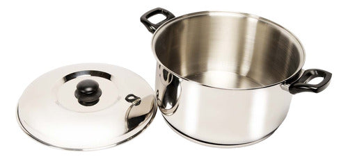 Golden Art Casserole + Steamer 24 Cm Premium Stainless Steel 18/10 4