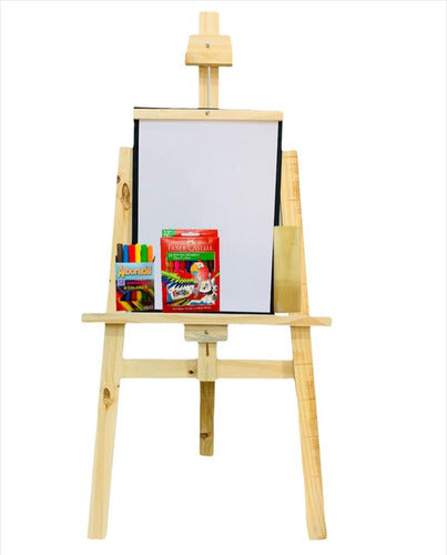 Tío Pocho Arte Children's Easel 1.5m with Chalk, Paper, and 20 Units Eraser 0