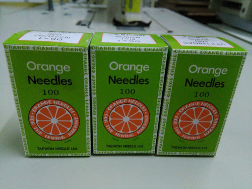 Orange Straight Sewing Machine Needles DB x 10 2