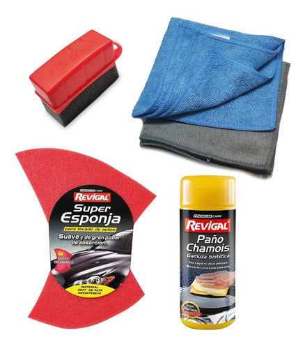 Revigal Soft Foam Car Wash Sponge and Microfiber Cloths Set 0