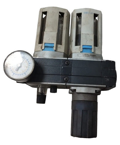 Used Micro 1/2 Regulator Lubricator with Pressure Gauge 0