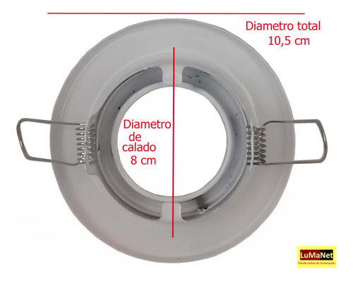 Ferrolux Spot Chapa Blanco Ferrolux Para Dicroica Oferta X2 1