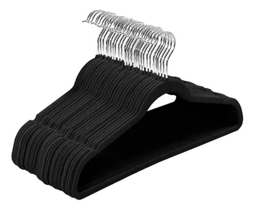 Febo Velvet Hangers for Adults - Pack of 20 in Black and Gray 0